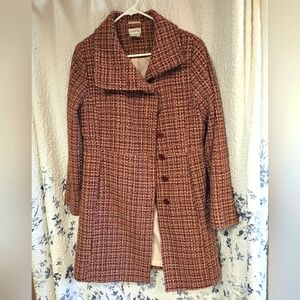 George coat, burgandy and cream tweed, lined